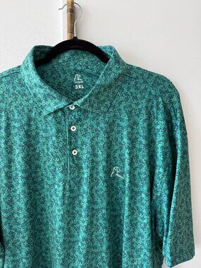 Rhoback Four Leaf Clover Shamrock Golf Polo 3XL
